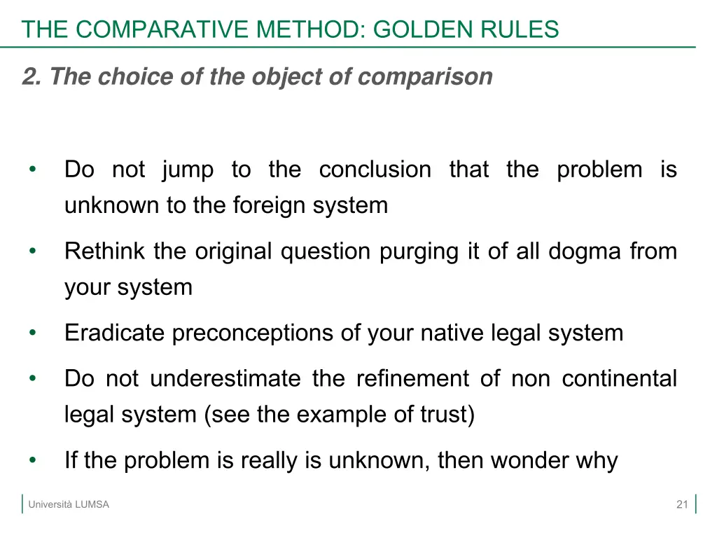 the comparative method golden rules 5