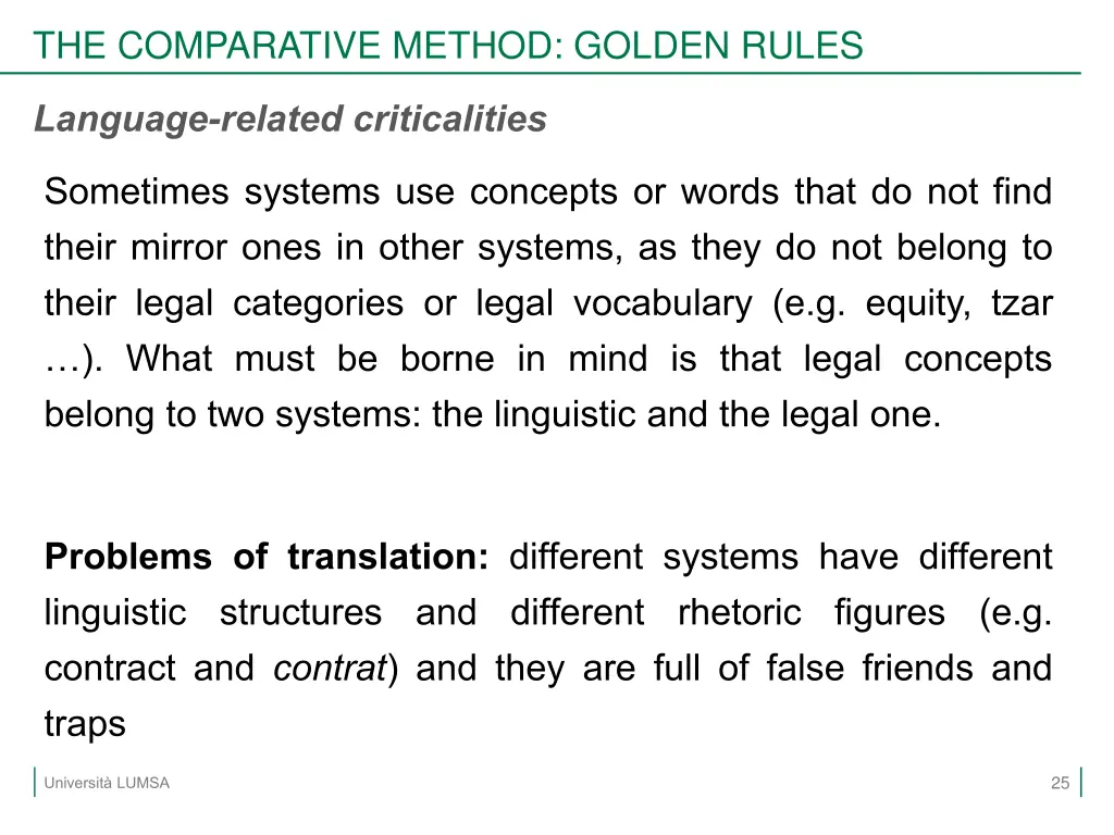 the comparative method golden rules 9