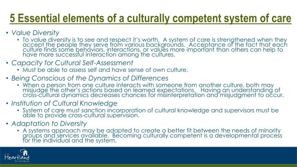 5 essential elements of a culturally competent