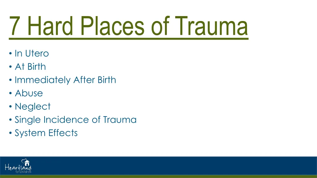 7 hard places of trauma