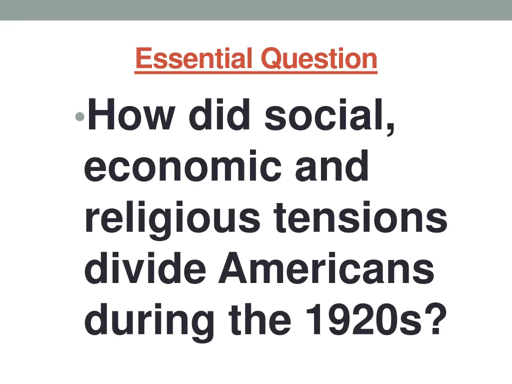 essential question how did social economic