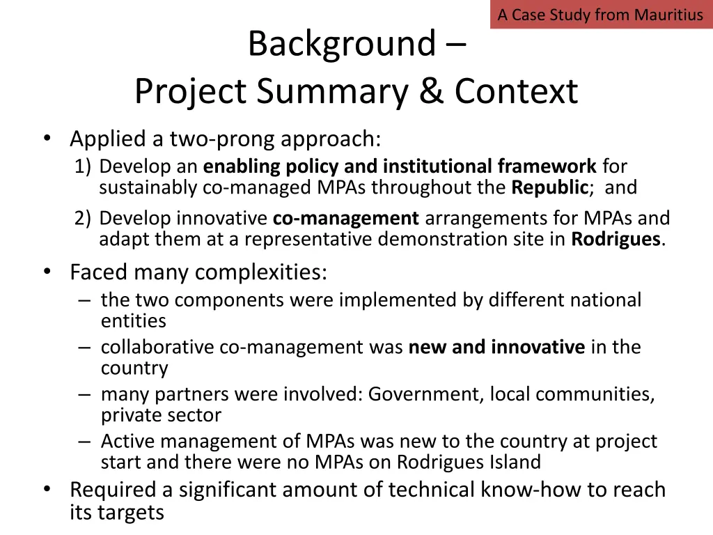 a case study from mauritius 1