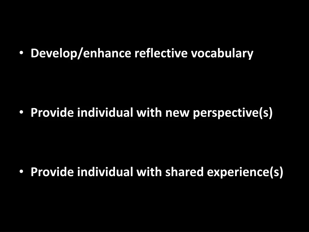 develop enhance reflective vocabulary