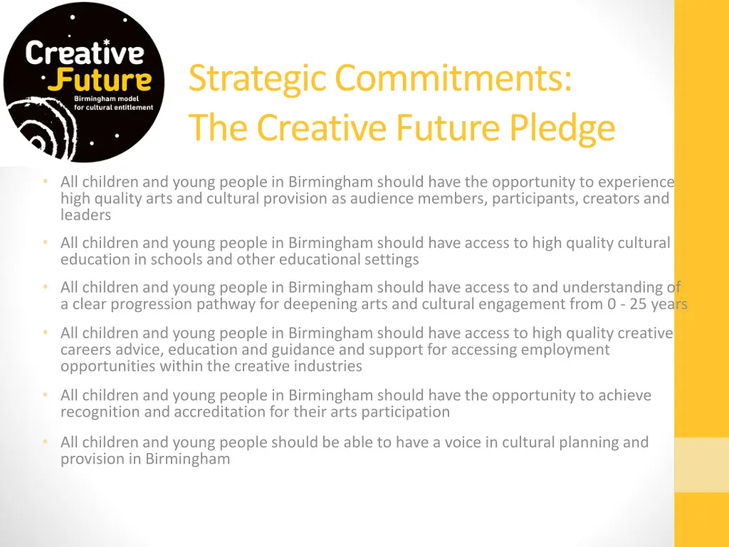 strategic commitments the creative future pledge