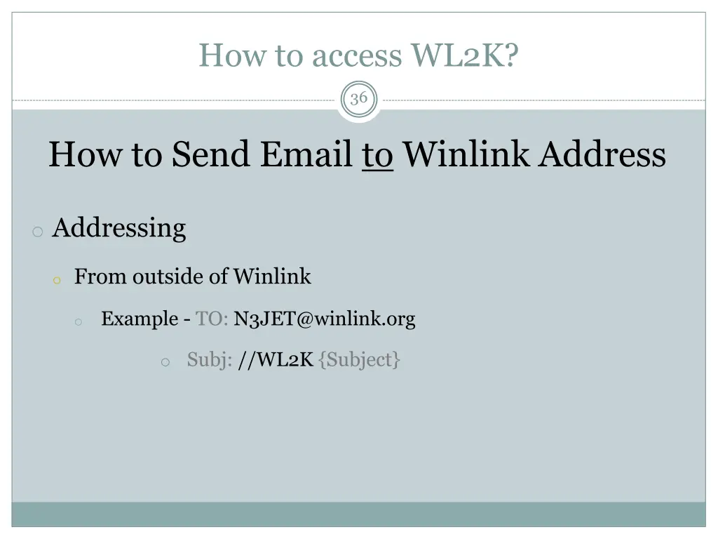 how to access wl2k 3