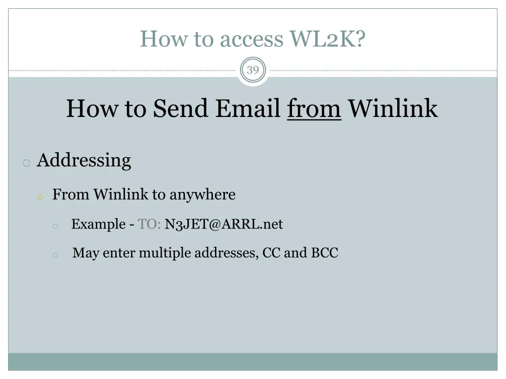 how to access wl2k 6