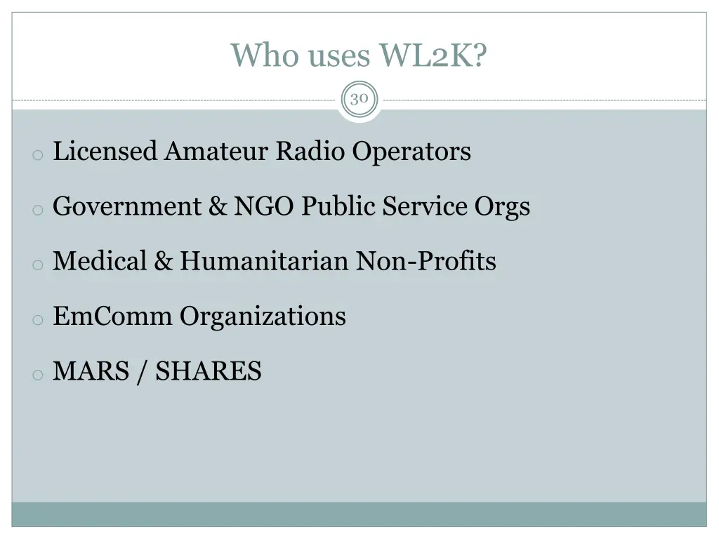 who uses wl2k 4