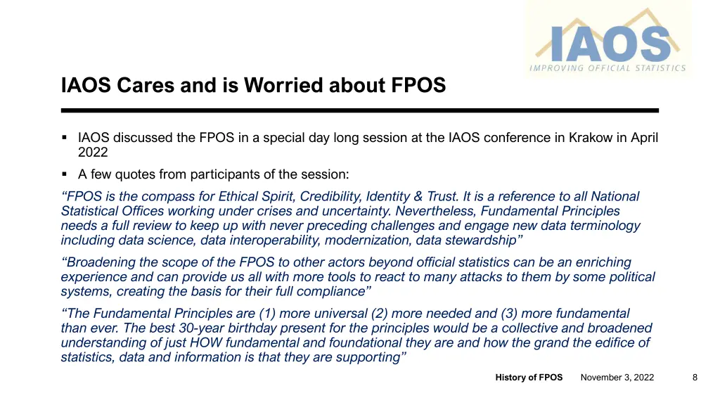 iaos cares and is worried about fpos