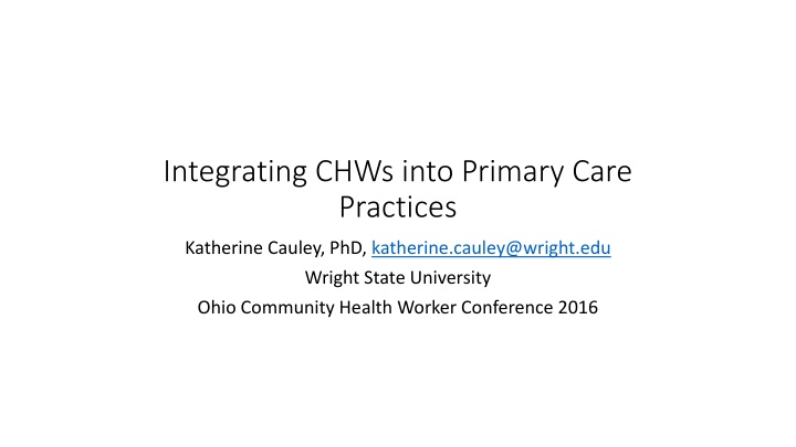 integrating chws into primary care practices