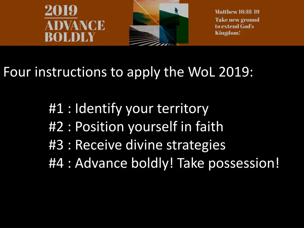 four instructions to apply the wol 2019