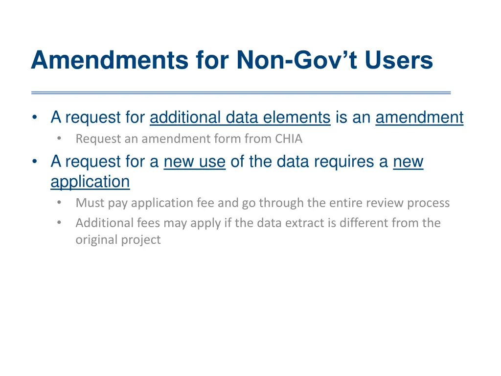 amendments for non gov t users