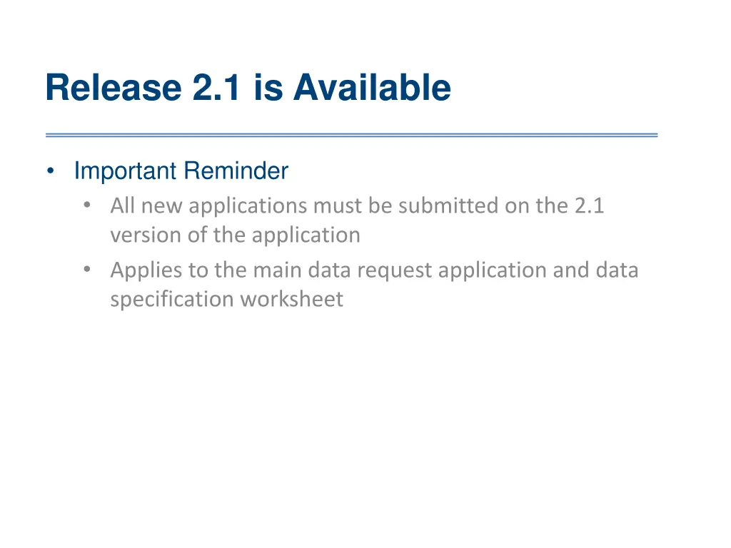 release 2 1 is available