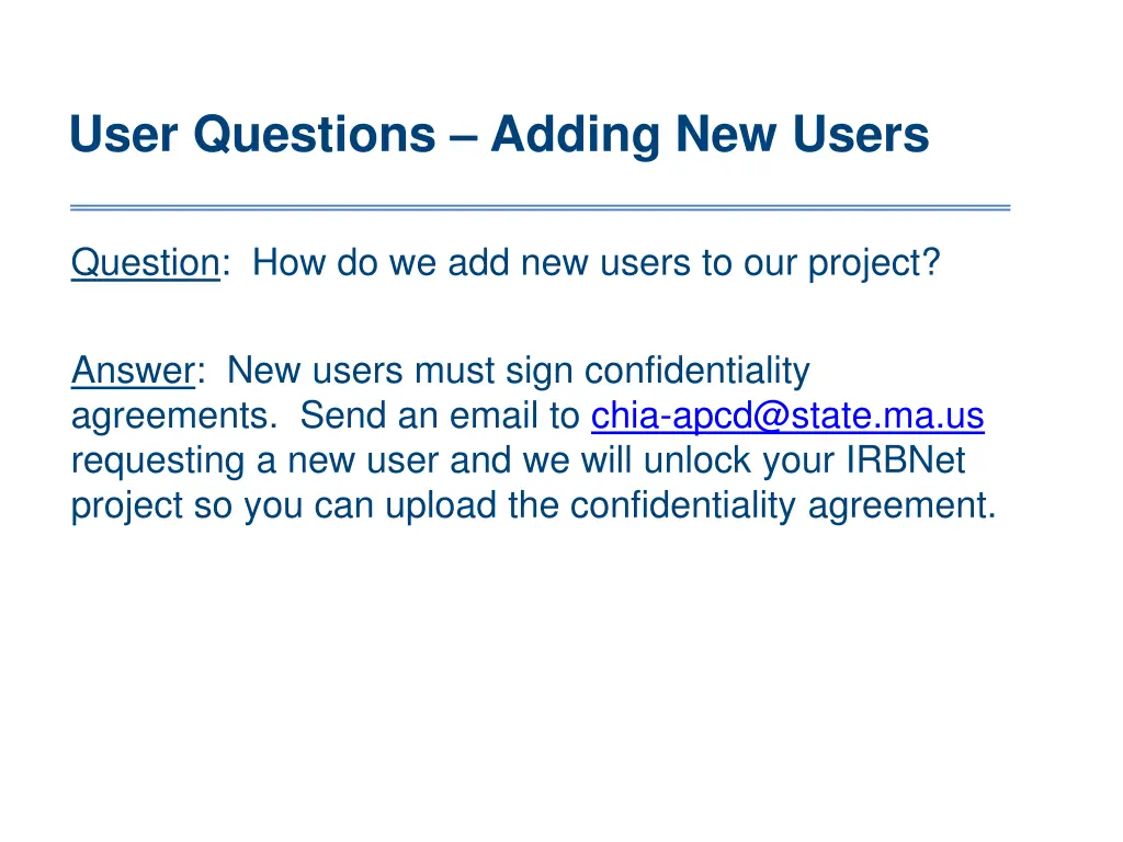 user questions adding new users