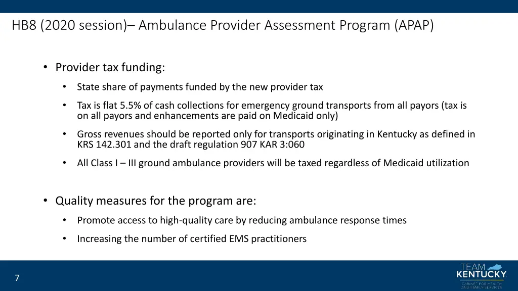 hb8 2020 session ambulance provider assessment