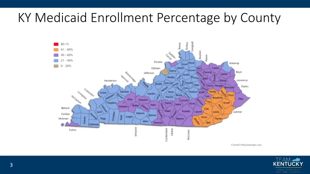 ky medicaid enrollment percentage by county