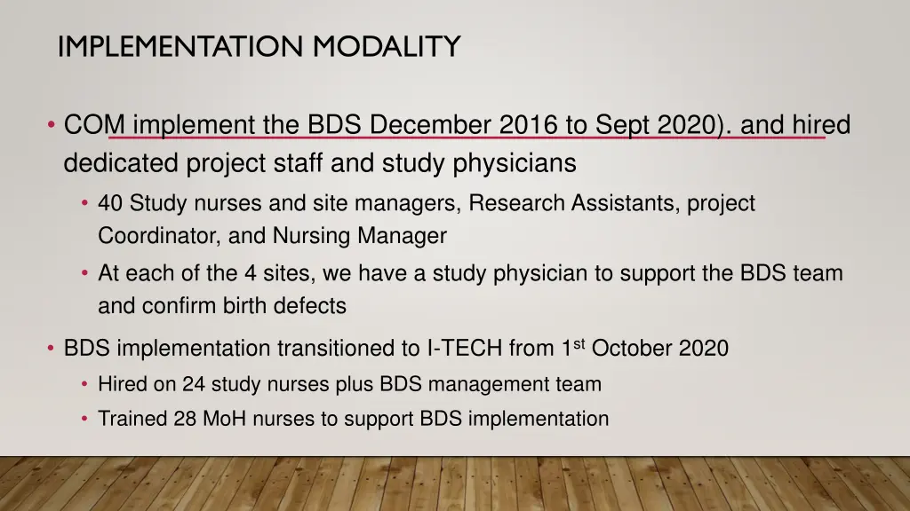 implementation modality