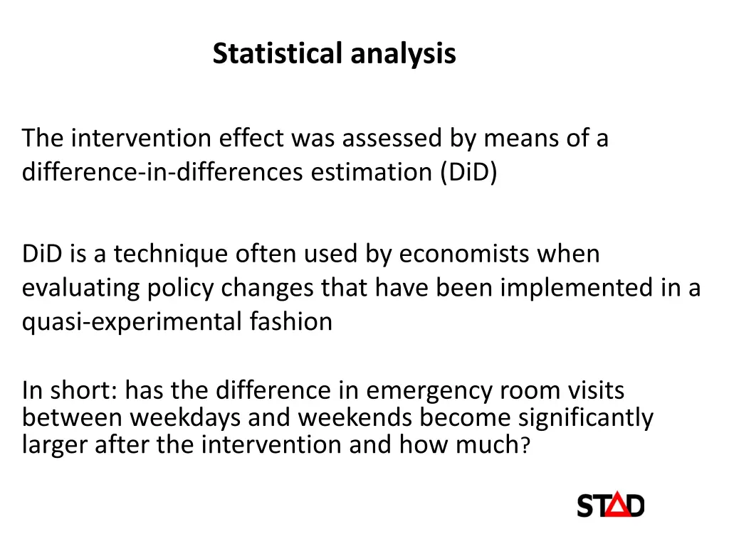 statistical analysis