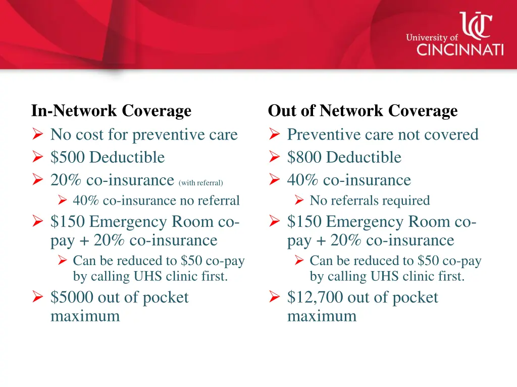 in network coverage no cost for preventive care