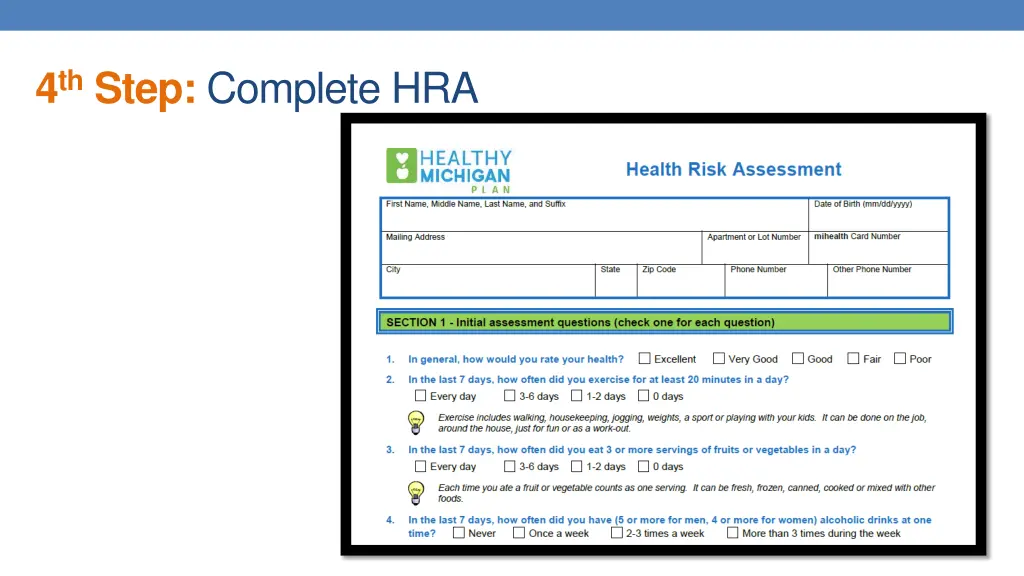 4 th step complete hra