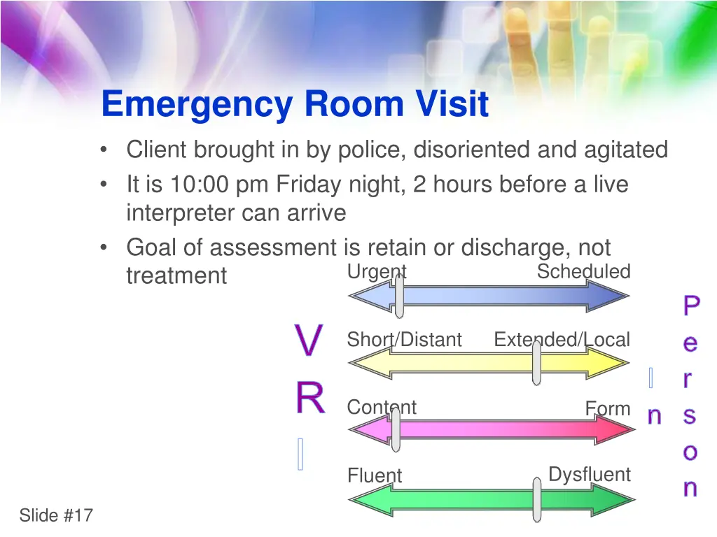 emergency room visit client brought in by police