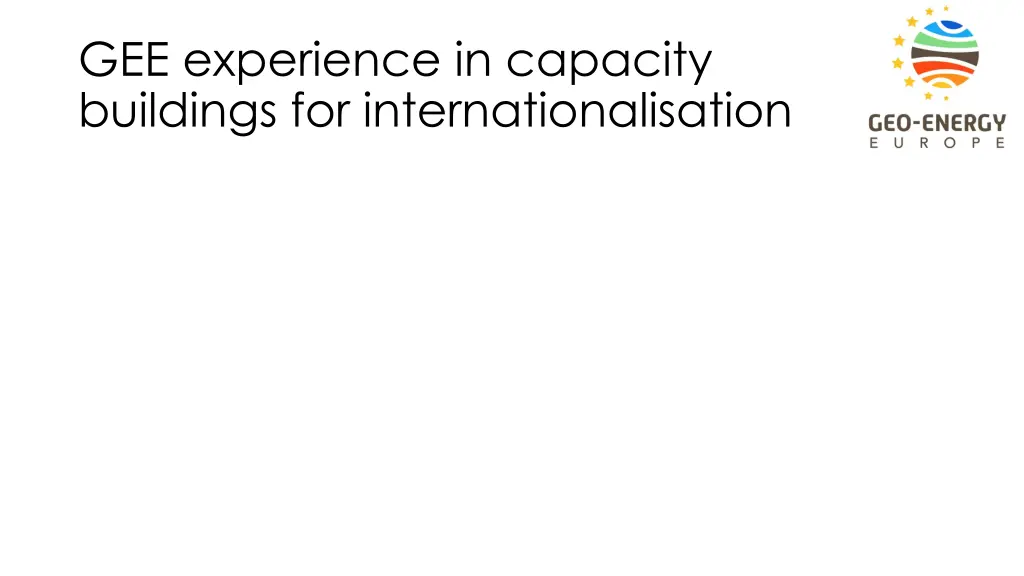 gee experience in capacity buildings