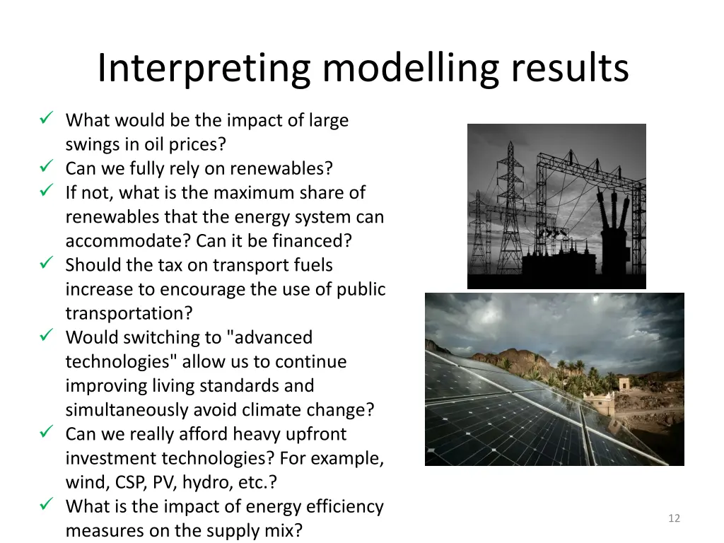 interpreting modelling results 1