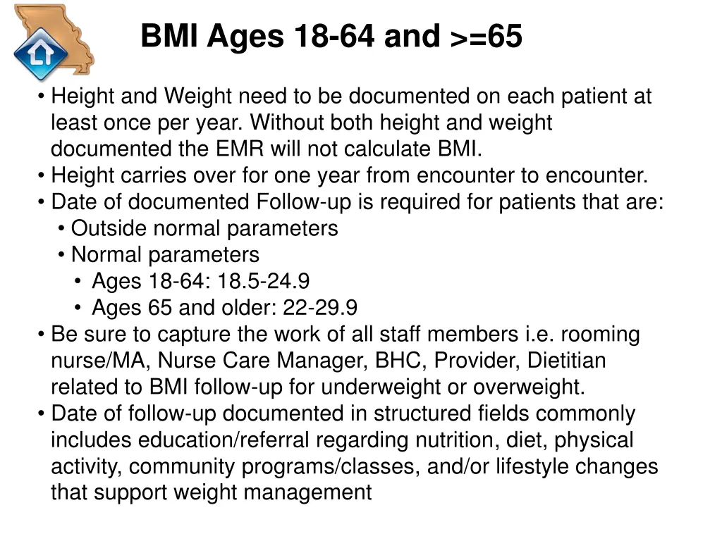 bmi ages 18 64 and 65