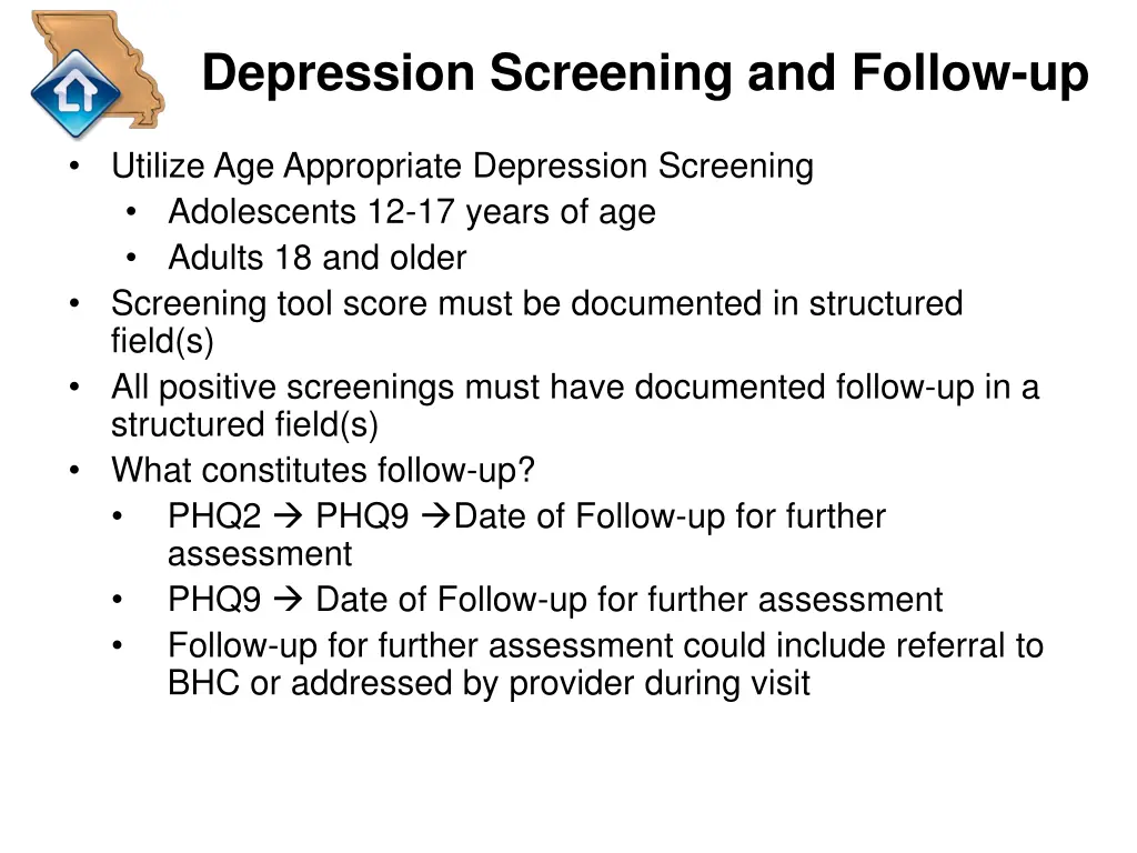 depression screening and follow up