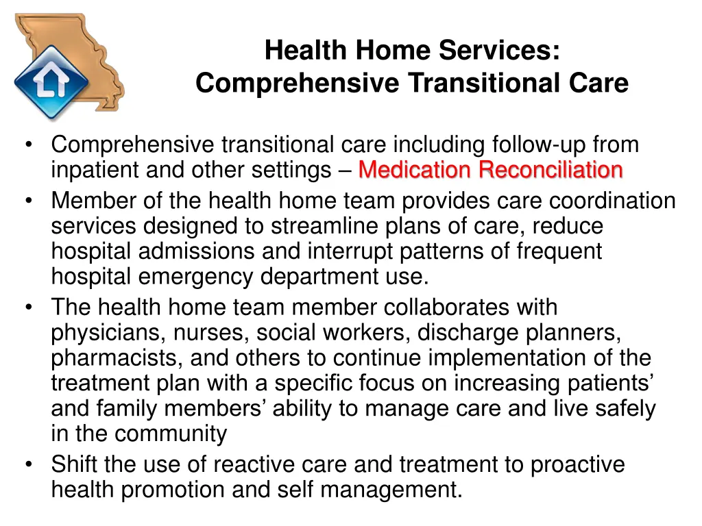 health home services comprehensive transitional