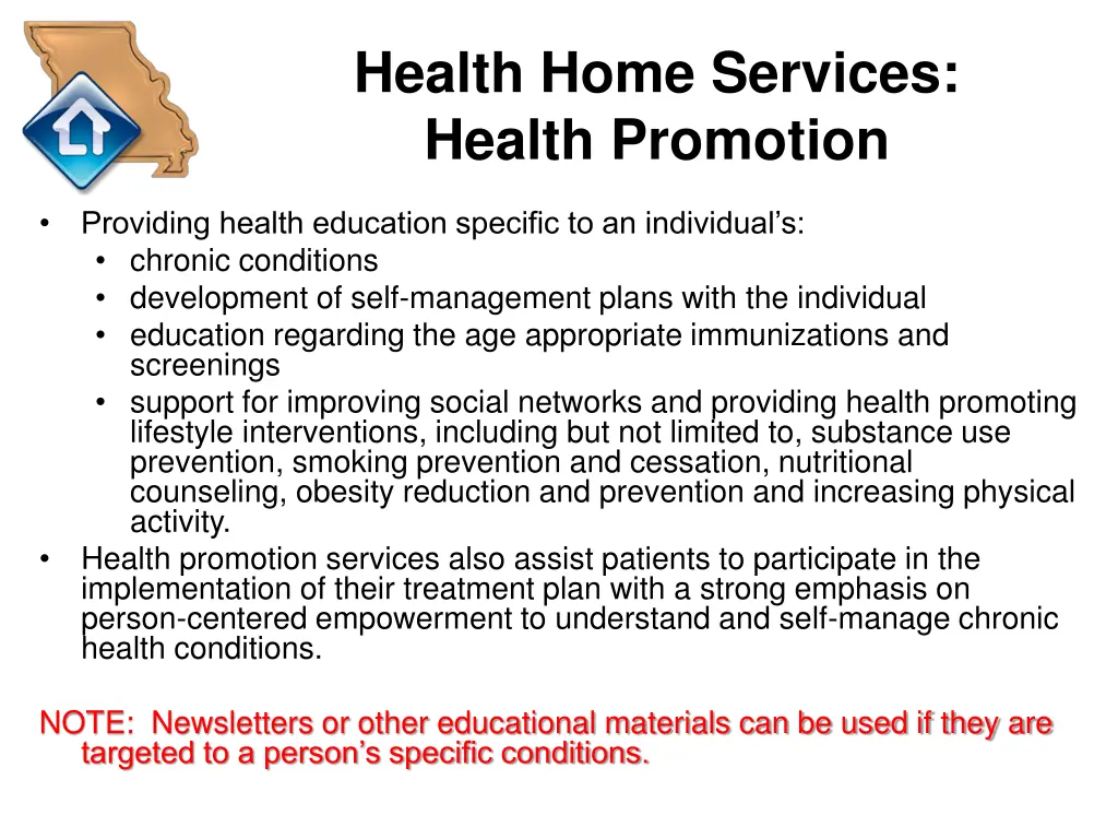 health home services health promotion