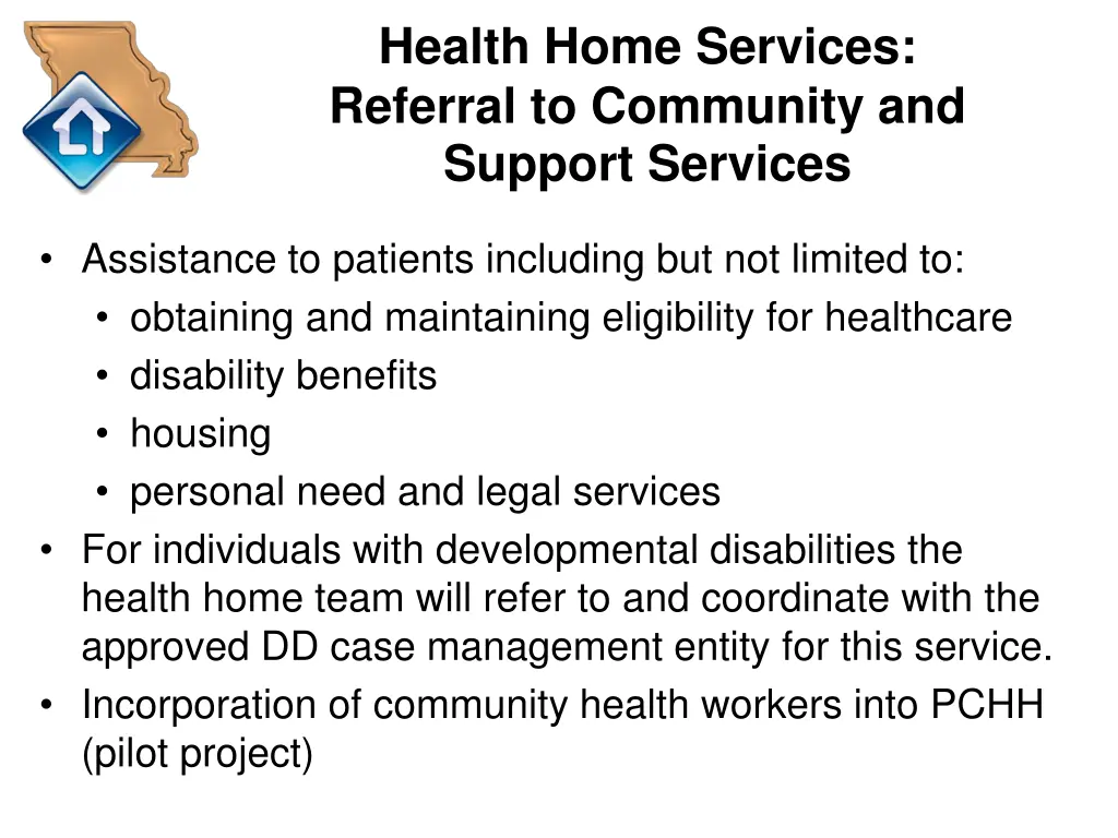 health home services referral to community