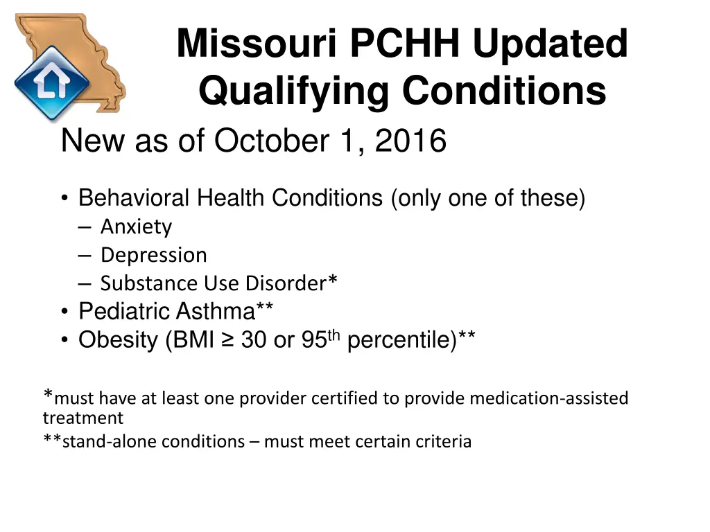 missouri pchh updated qualifying conditions