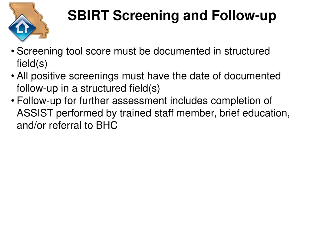 sbirt screening and follow up