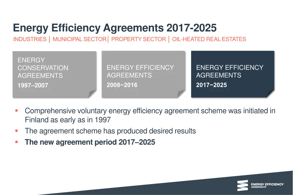 energy efficiency agreements 2017 2025 industries