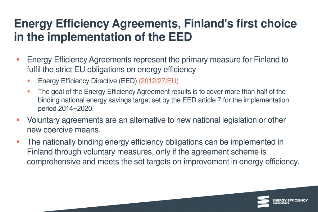 energy efficiency agreements finland s first