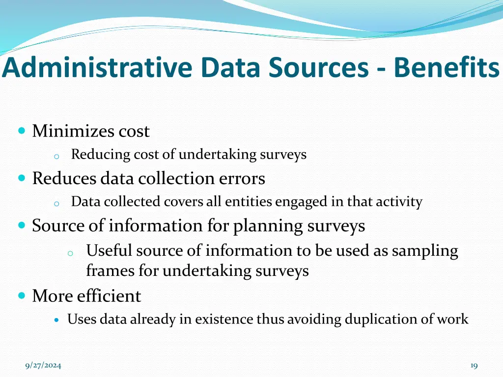 administrative data sources benefits