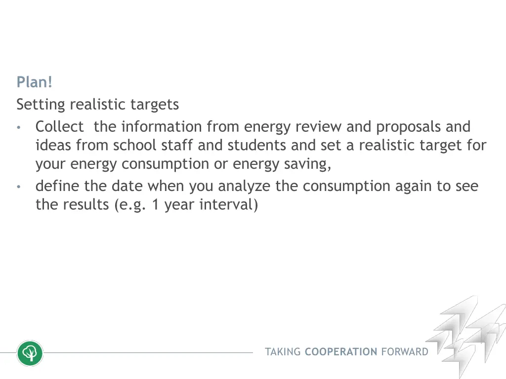 plan setting realistic targets collect