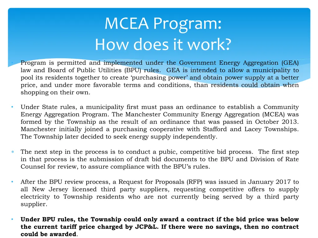 mcea program how does it work