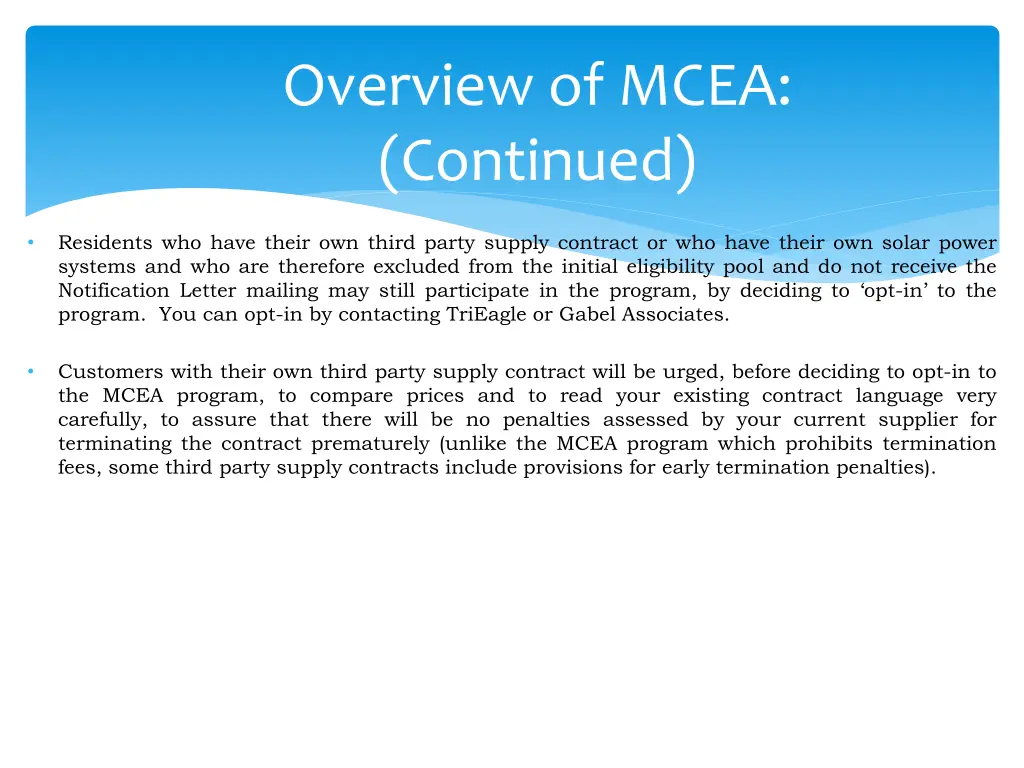 overview of mcea continued 1