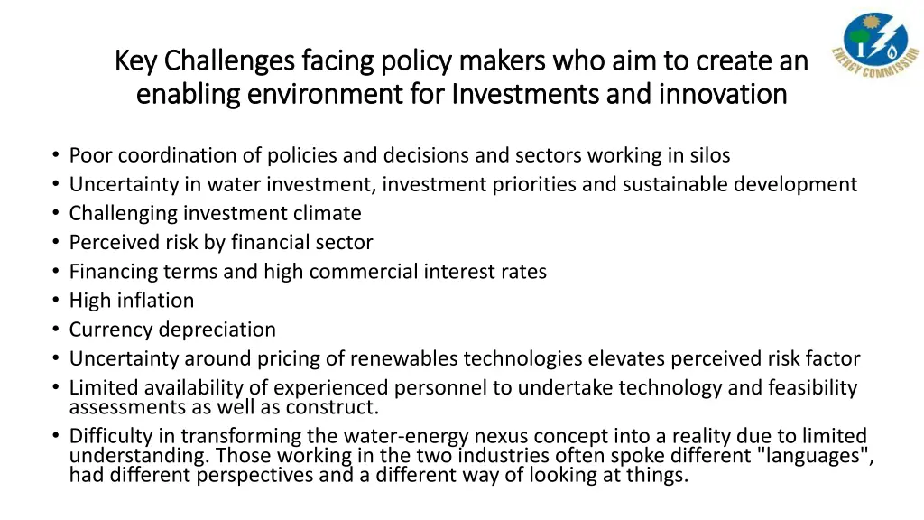 key challenges facing policy makers