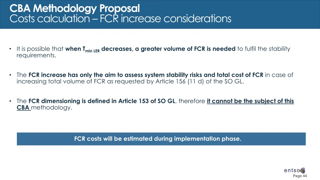 cba methodology proposal costs calculation 2