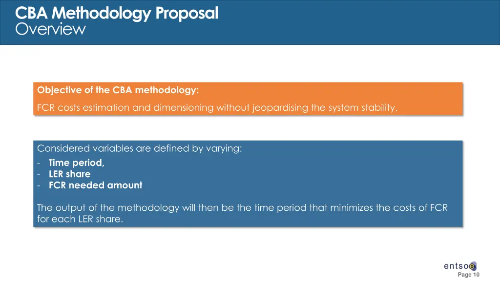 cba methodology proposal overview