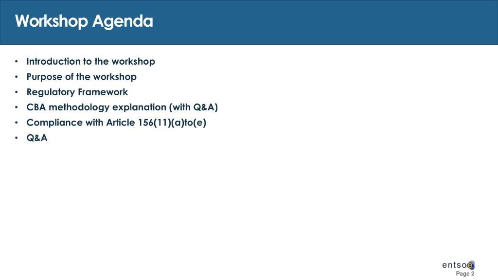 workshop agenda