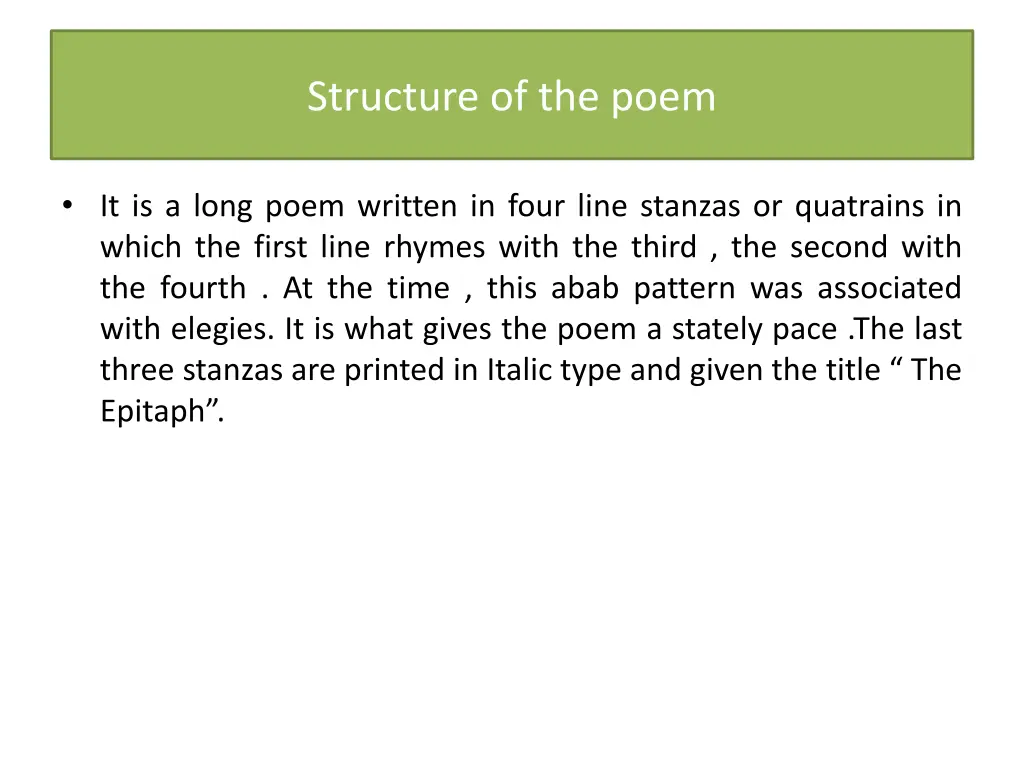 structure of the poem