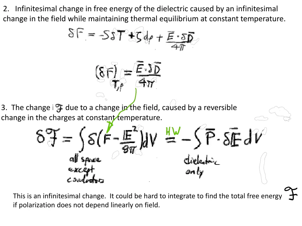 2 infinitesimal change in free energy