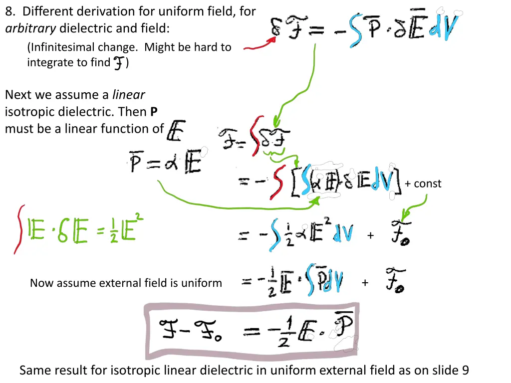 8 different derivation for uniform field