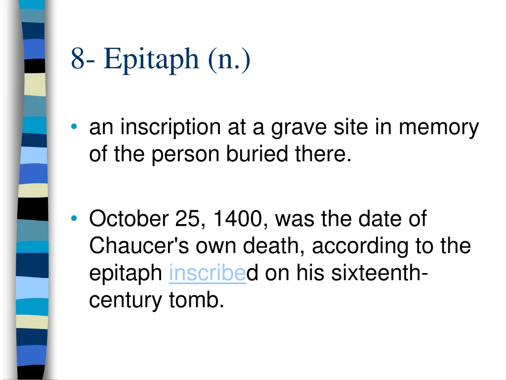 8 epitaph n