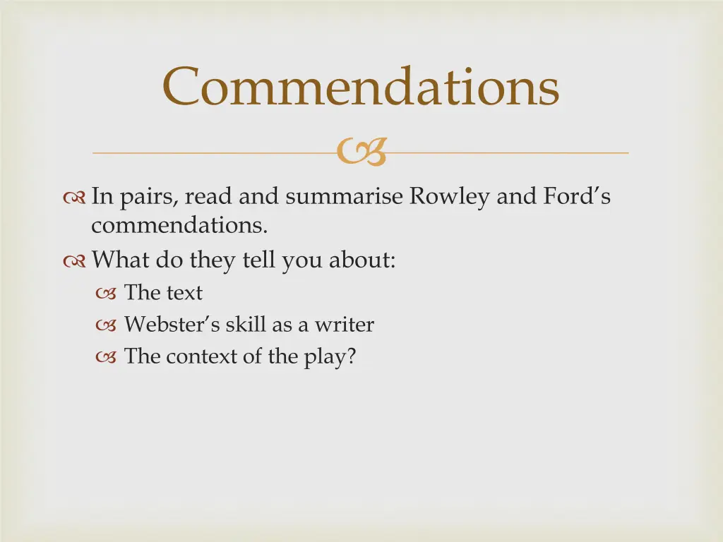 commendations