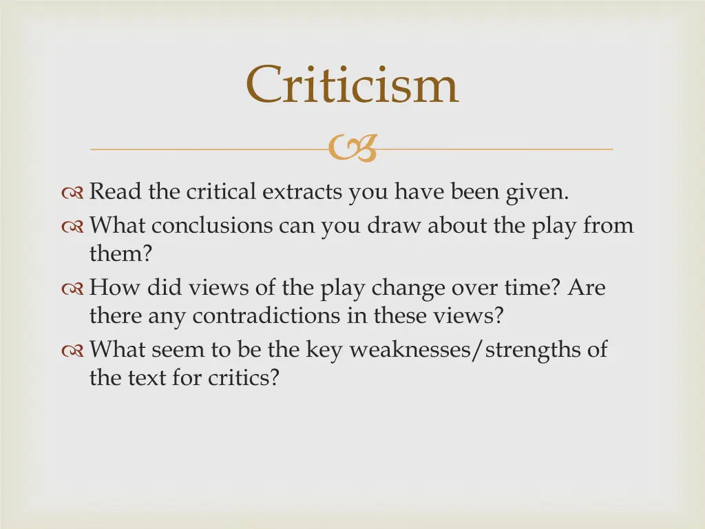 criticism