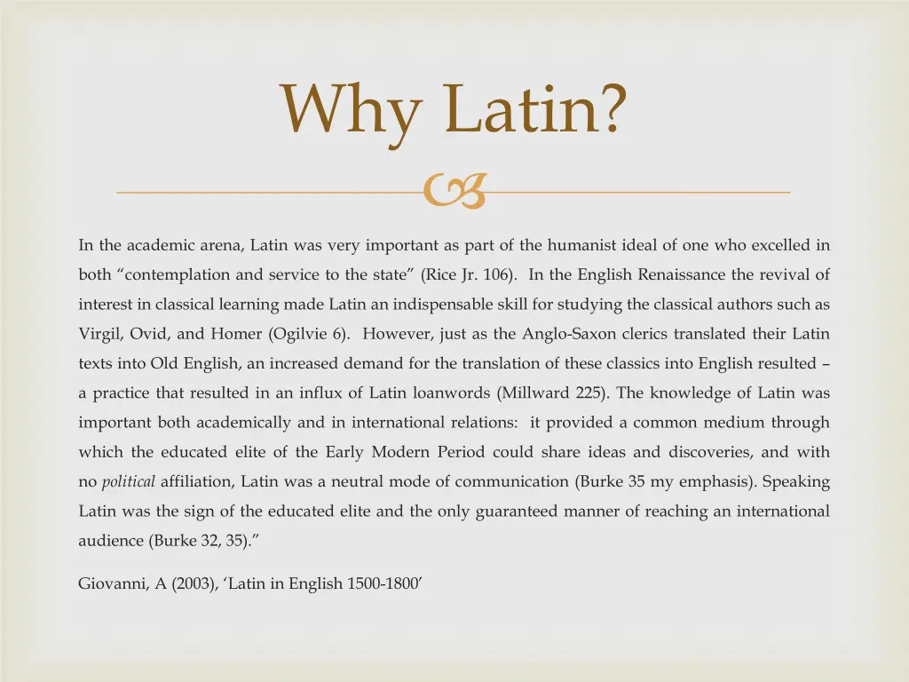 why latin